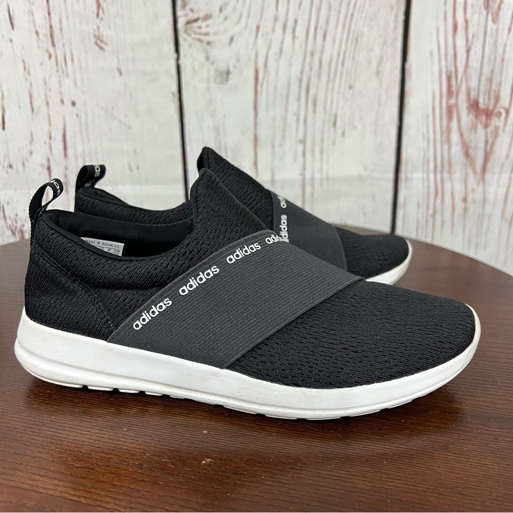 Adidas cloud foam mesh WoMen's Black Slip-On Shoes light weight & comfy 7  GUC - Picture 8 of 16
